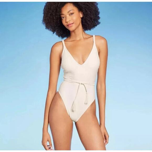 Shade and shore Other - Women's Braid Detail Extra High Leg One Piece Swimsuit Shade & Shore Small 4-6